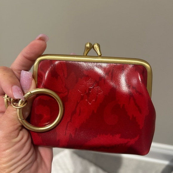 Patricia Nash leather Red Coin Purse with Gold Accents - Picture 2 of 5